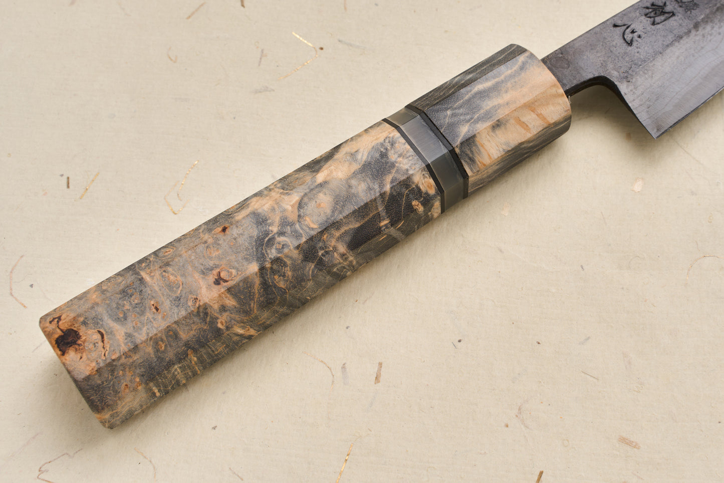 Custom Handle Hatsukokoro Kumokage Aogami Kurouchi Damascus Petty 80mm