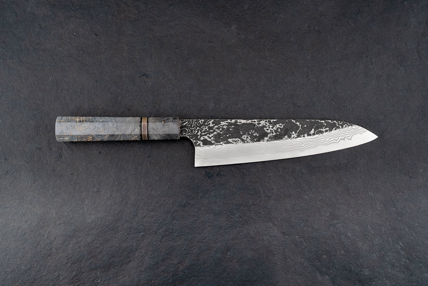Hatsukokoro Nigara SLD Kurouchi Damascus Gyuto 210mm from Nigara Hamono