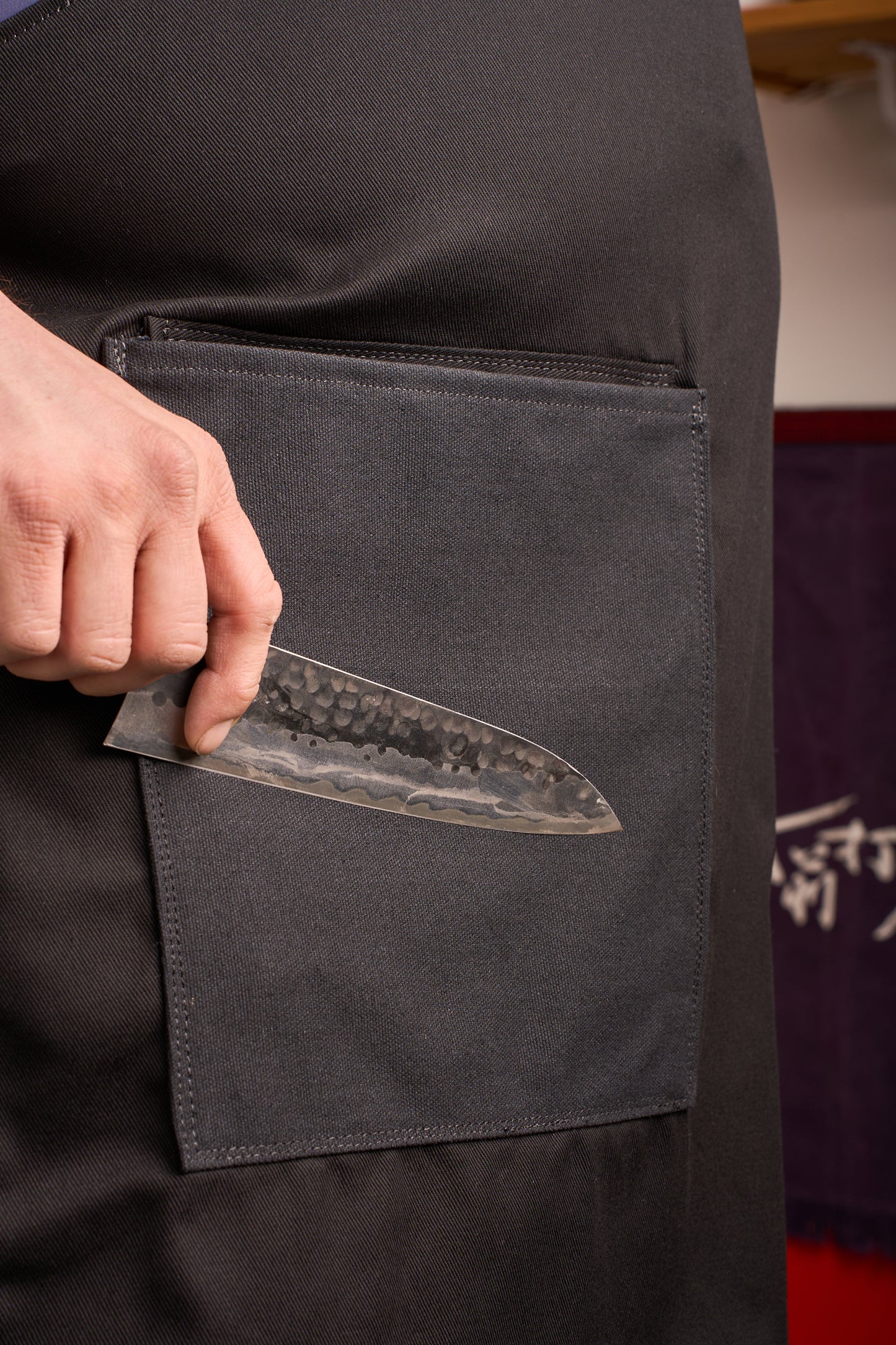Tablier Knifewear Good-As - Sergé de coton noir