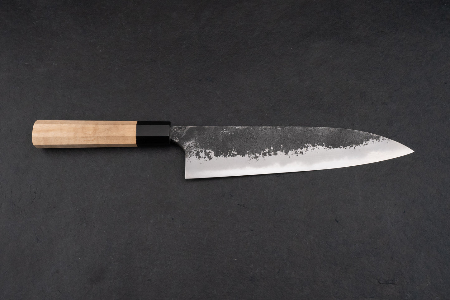 Mazaki Shirogami Honsanmai Kurouchi Nashiji Gyuto 225mm from Naoki Mazaki