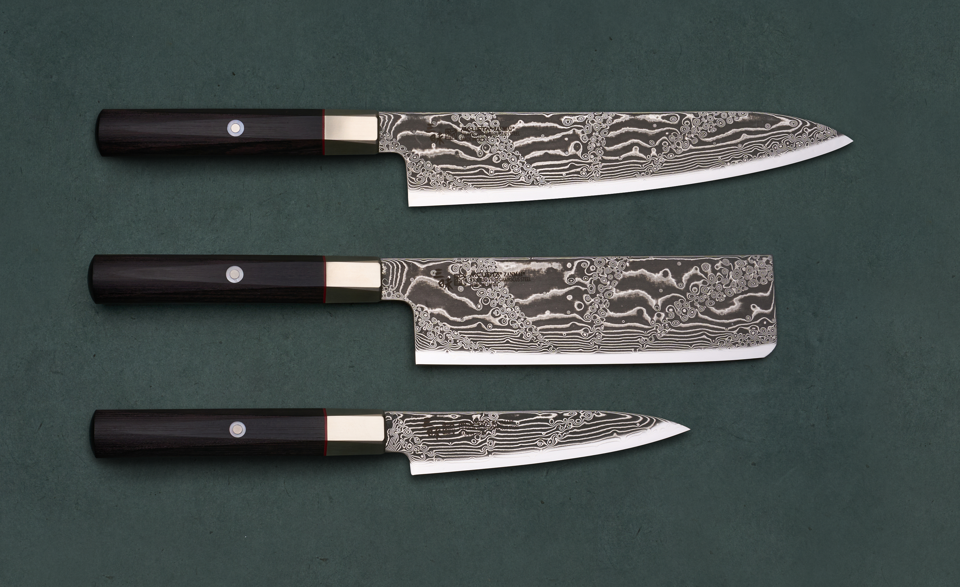 Mcusta Zanmai Hybrid III Splash 3 Piece Knife Set