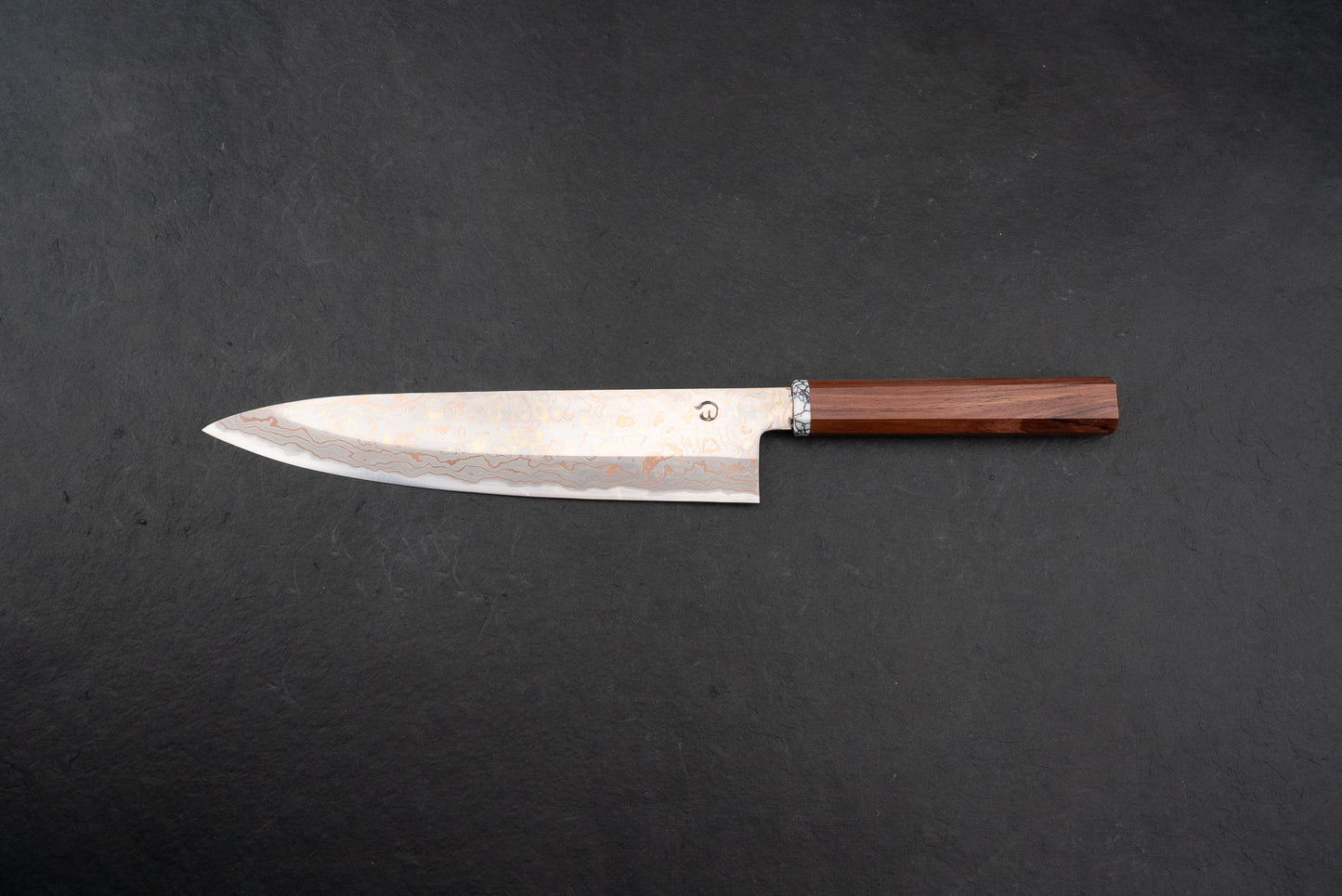 Mutsumi Hinoura V-toku Rainbow Damascus Gyuto 240mm from Mutsumi Hinoura