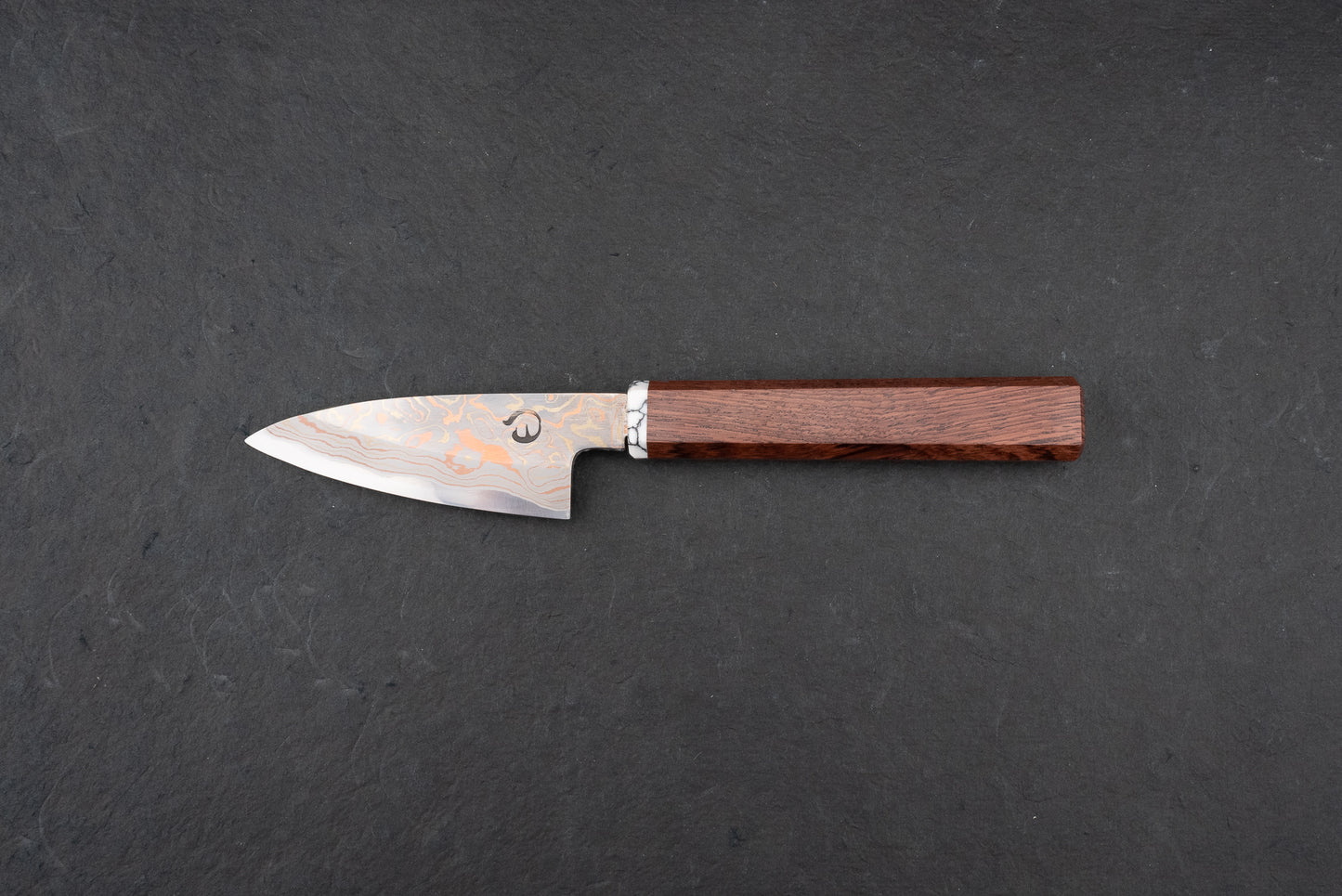 Mutsumi Hinoura V-toku Rainbow Damascus Petty 85mm from Mutsumi Hinoura