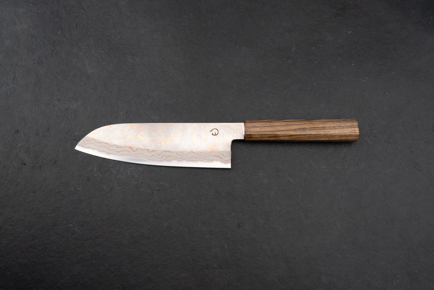 Mutsumi Hinoura V-toku Rainbow Damascus Santoku 165mm from Mutsumi Hinoura