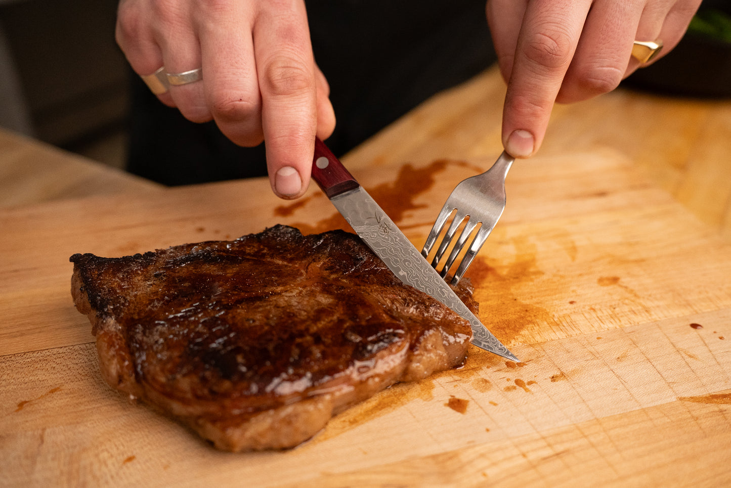 Tsunehisa AUS10 Damascus Steak Knife from Tsunehisa
