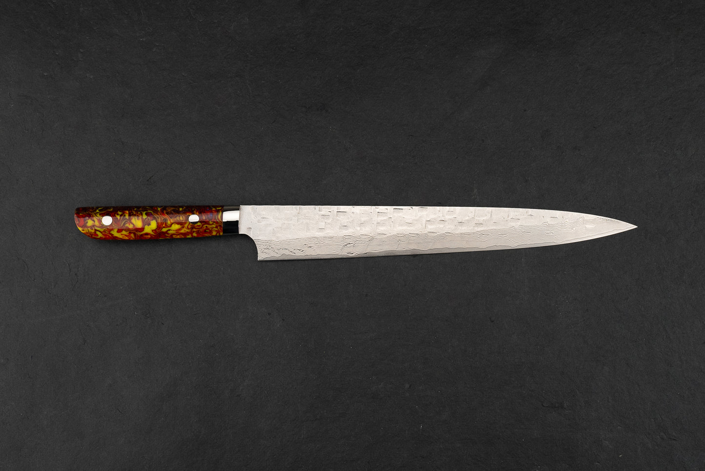 Takeshi Saji VG10 Cross Tsuchime Damascus Western Sujihiki 270mm from Takeshi Saji