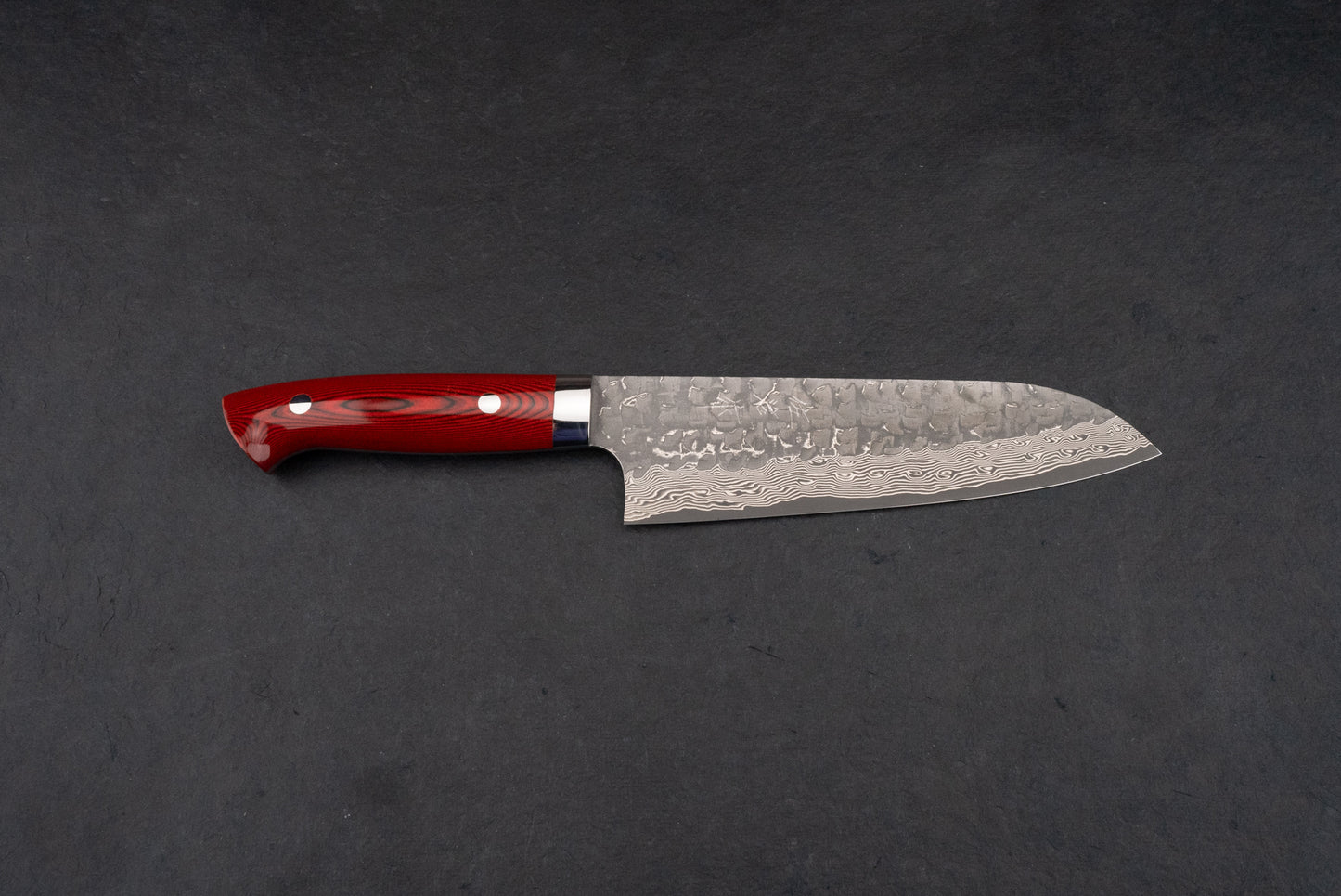 Takeshi Saji VG10 Tsuchime Damascus Western Santoku 165mm from Takeshi Saji