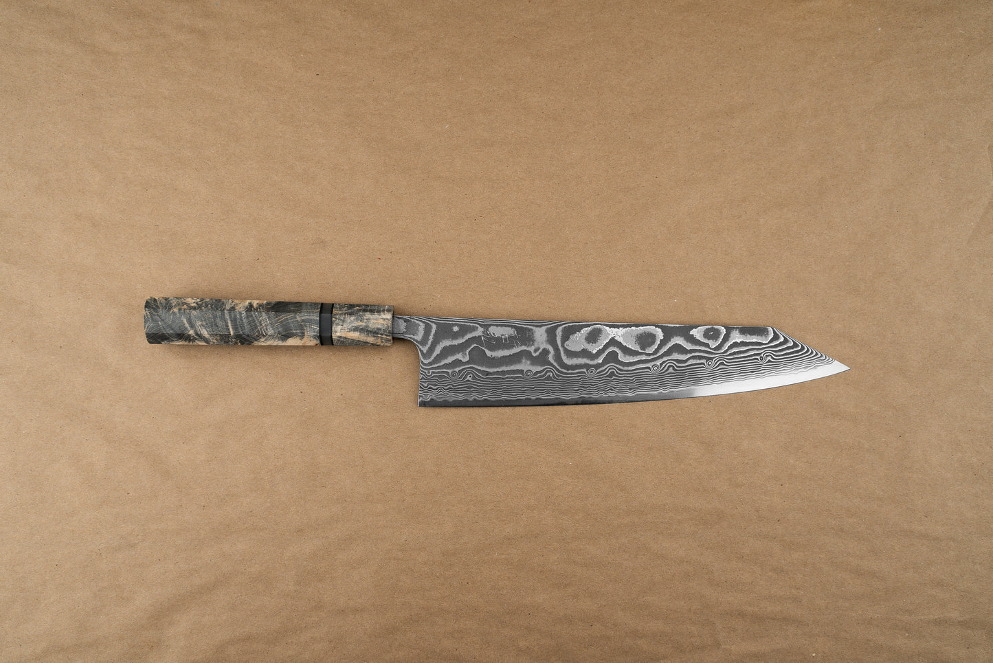Custom Handle Tetsuhiro SG2 Damascus Kanko Kiritsuke Gyuto 240mm from Tetsuhiro