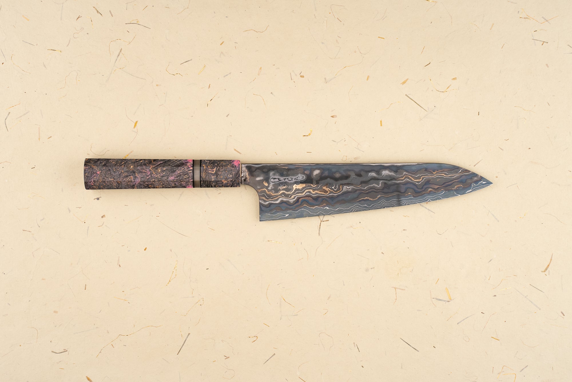 Nigara Kagetora Aogami/Shirogami Dual Core Damascus Gyuto 210mm from Nigara Hamono