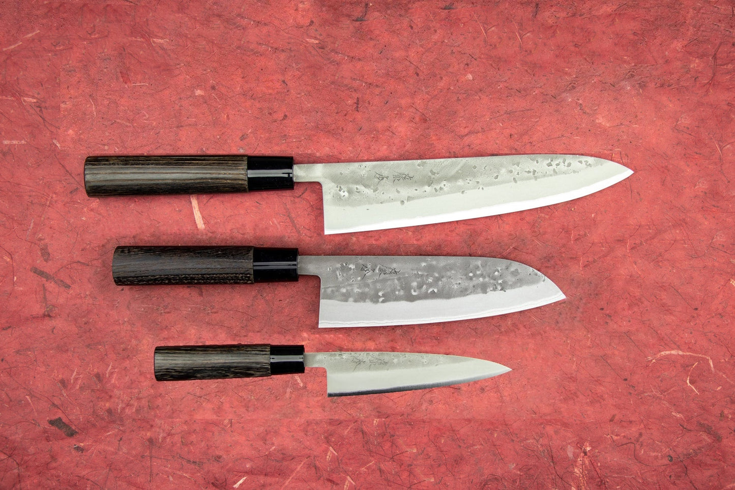 Fujimoto Nashiji 3 Piece Knife Set with Santoku from Fujimoto