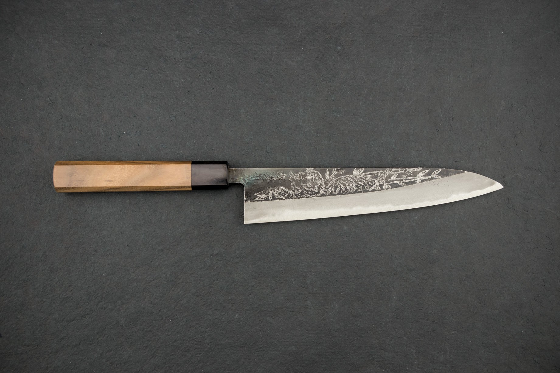 Sakai Takayuki Michiko Special Engraved Aogami Gyuto 210mm "Tiger" from Sakai Takayuki
