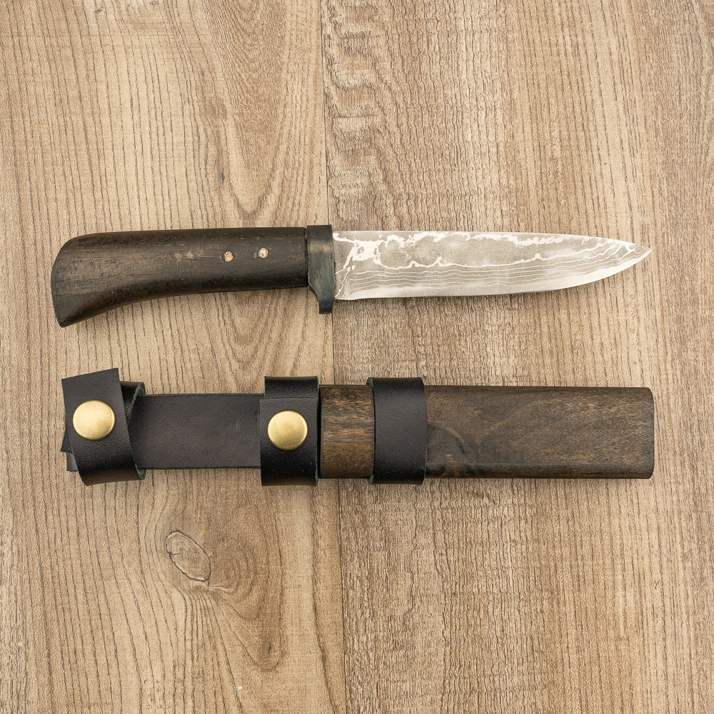 Takeshi Saji Kamui Style Damascus Hunting Knife 120mm from Takeshi Saji