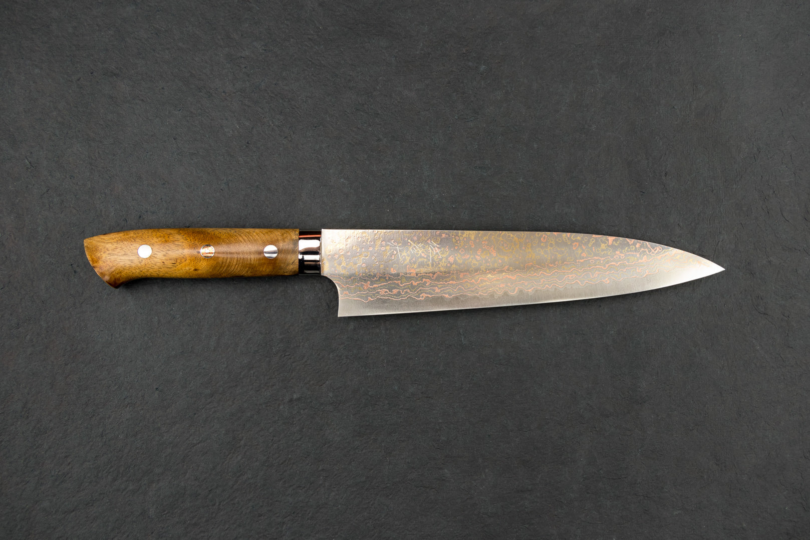 Takeshi Saji VG10W Rainbow Damascus Western Gyuto 210mm from Takeshi Saji