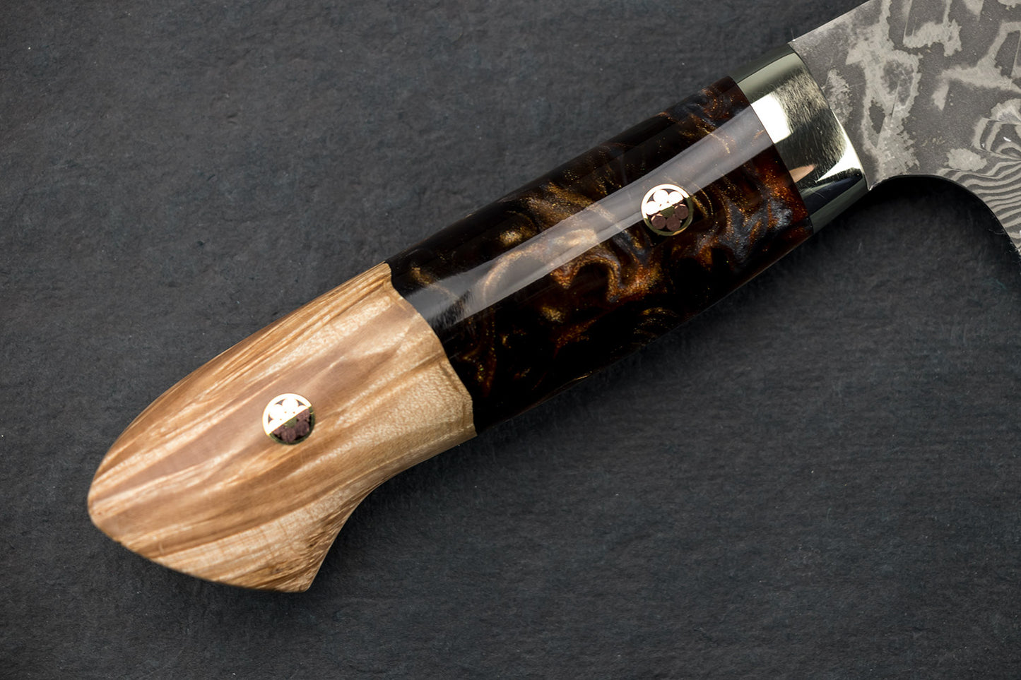 Yoshimi Kato SG2 Damascus Black Western Santoku 180mm from Yoshimi Kato