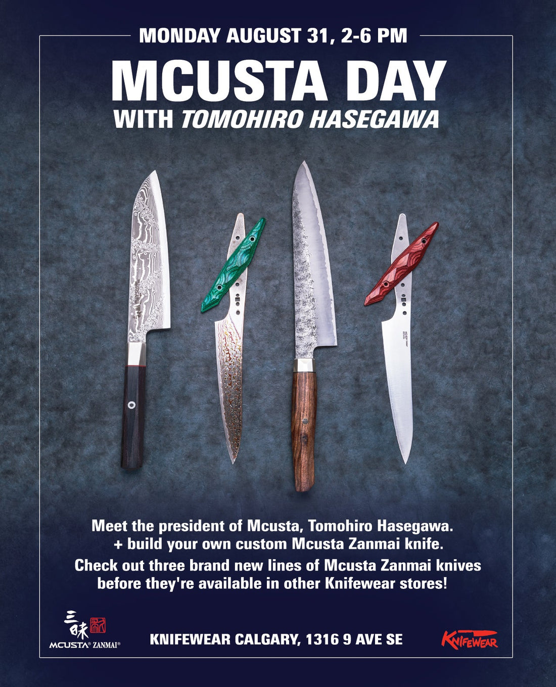 Mcusta Day with Tomohiro Hasegawa, August 31 at Knifewear Calgary