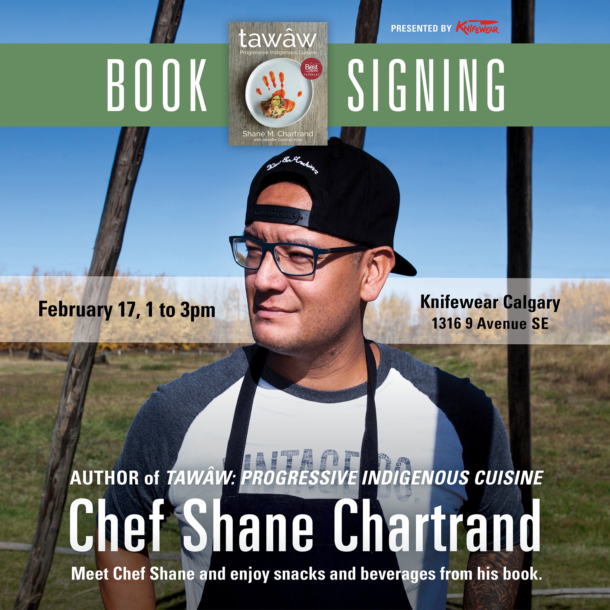 Book Signing with Chef Shane Chartrand, Knifewear Calgary Feb 17