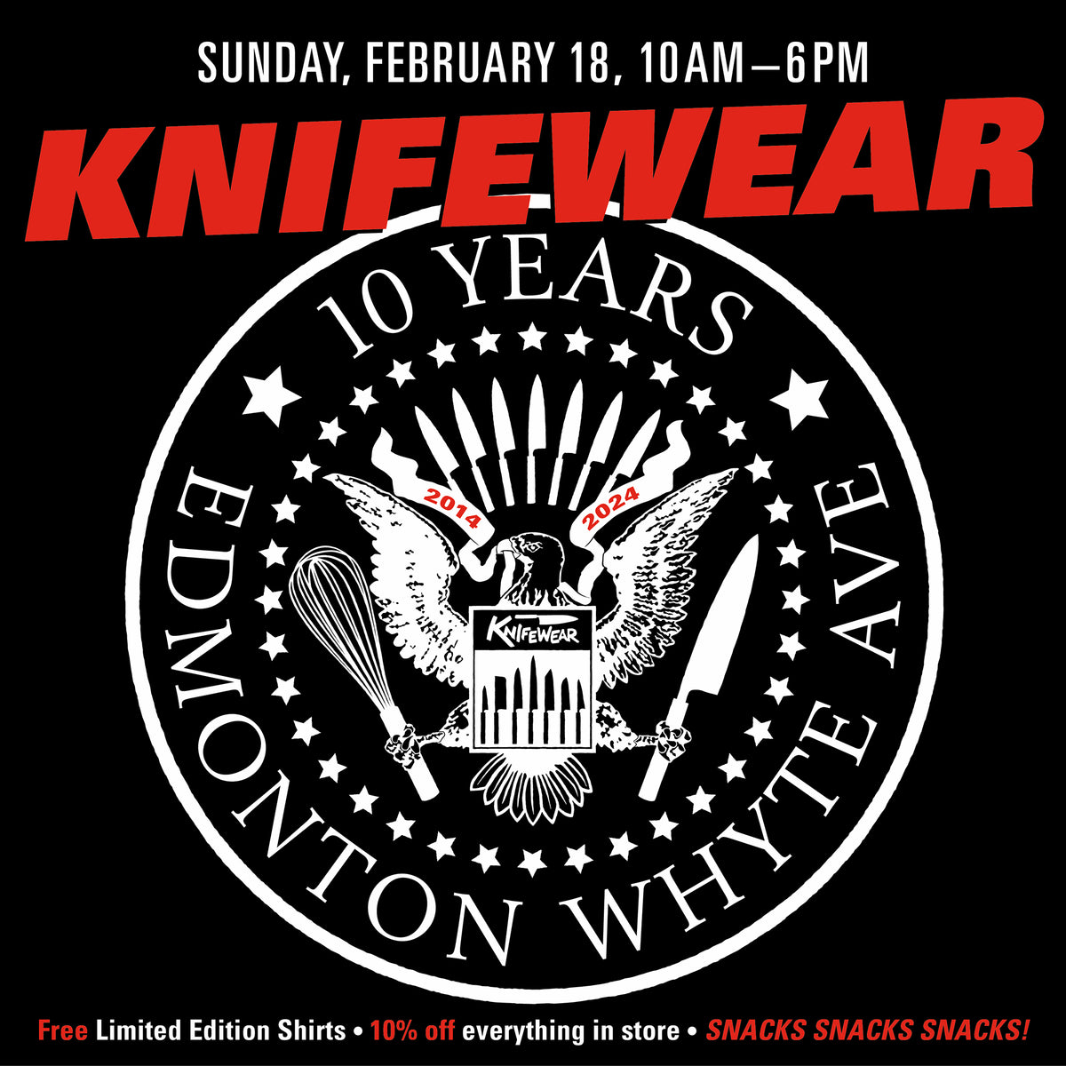 Knifewear Edmonton's Tenth Birthday, Feb 18! Knifewear Handcrafted Japanese Kitchen Knives
