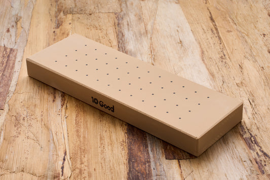 10 Good Fine 6000 Grit Stone in a kraft box with dotted surface, designed for beginners, offering balanced hardness for effective knife sharpening.