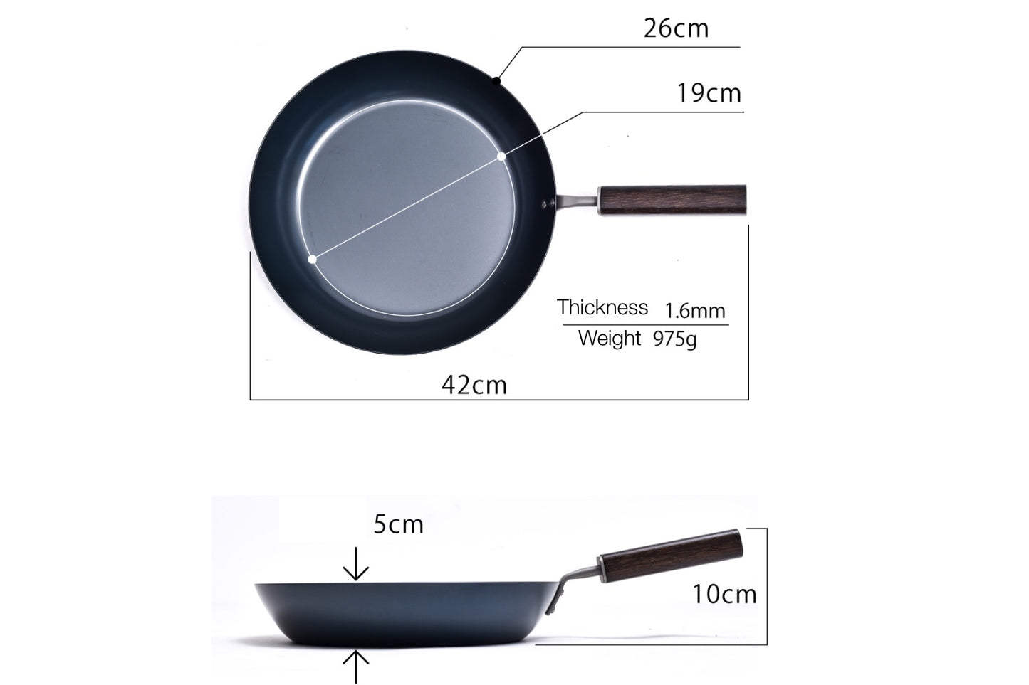 Prince Kogyo Carbon Steel Frying Pan 26cm