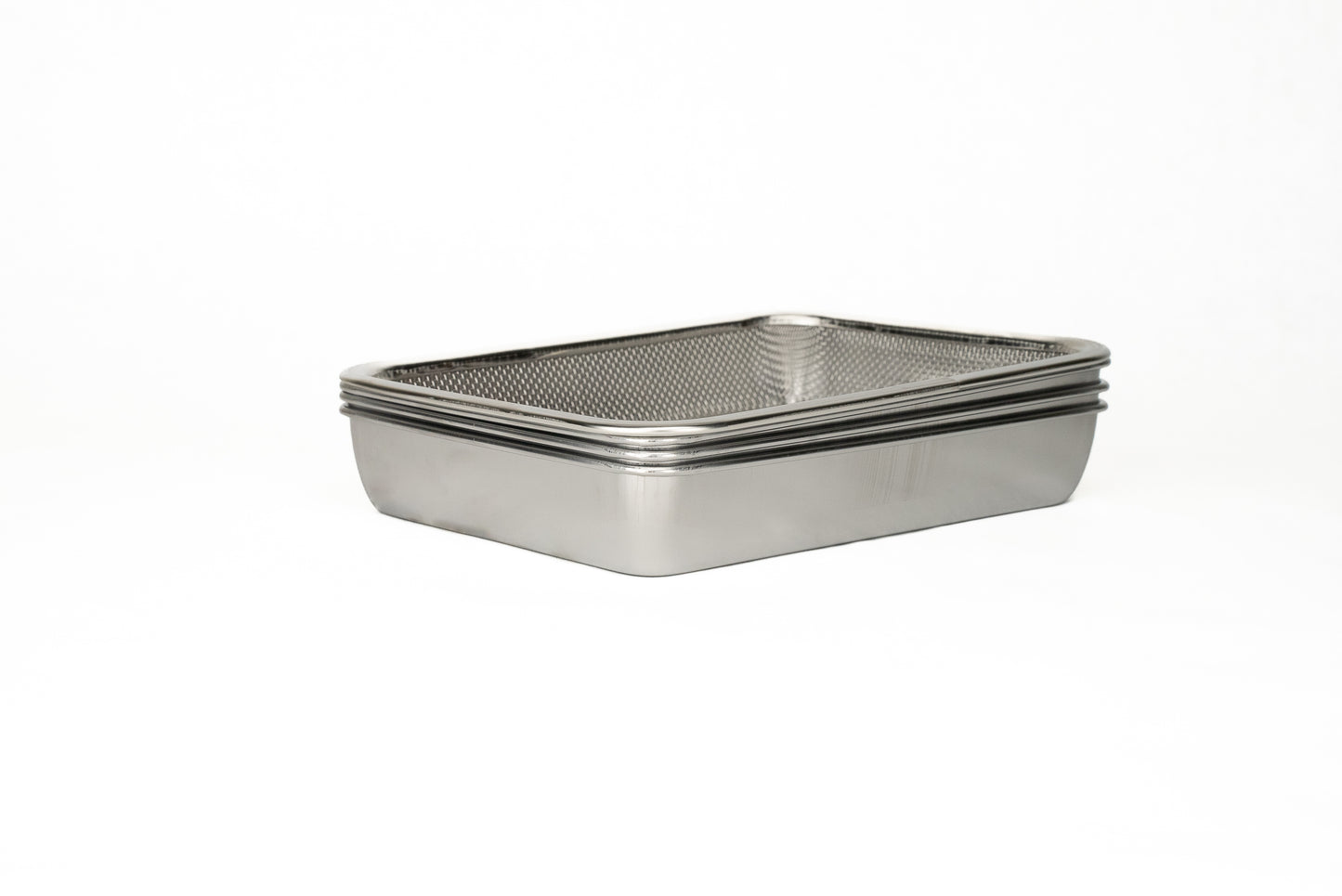 Arnest Stainless Steel Prep & Storage Pans with Strainer and Plastic Lids 7 piece Set from Arnest