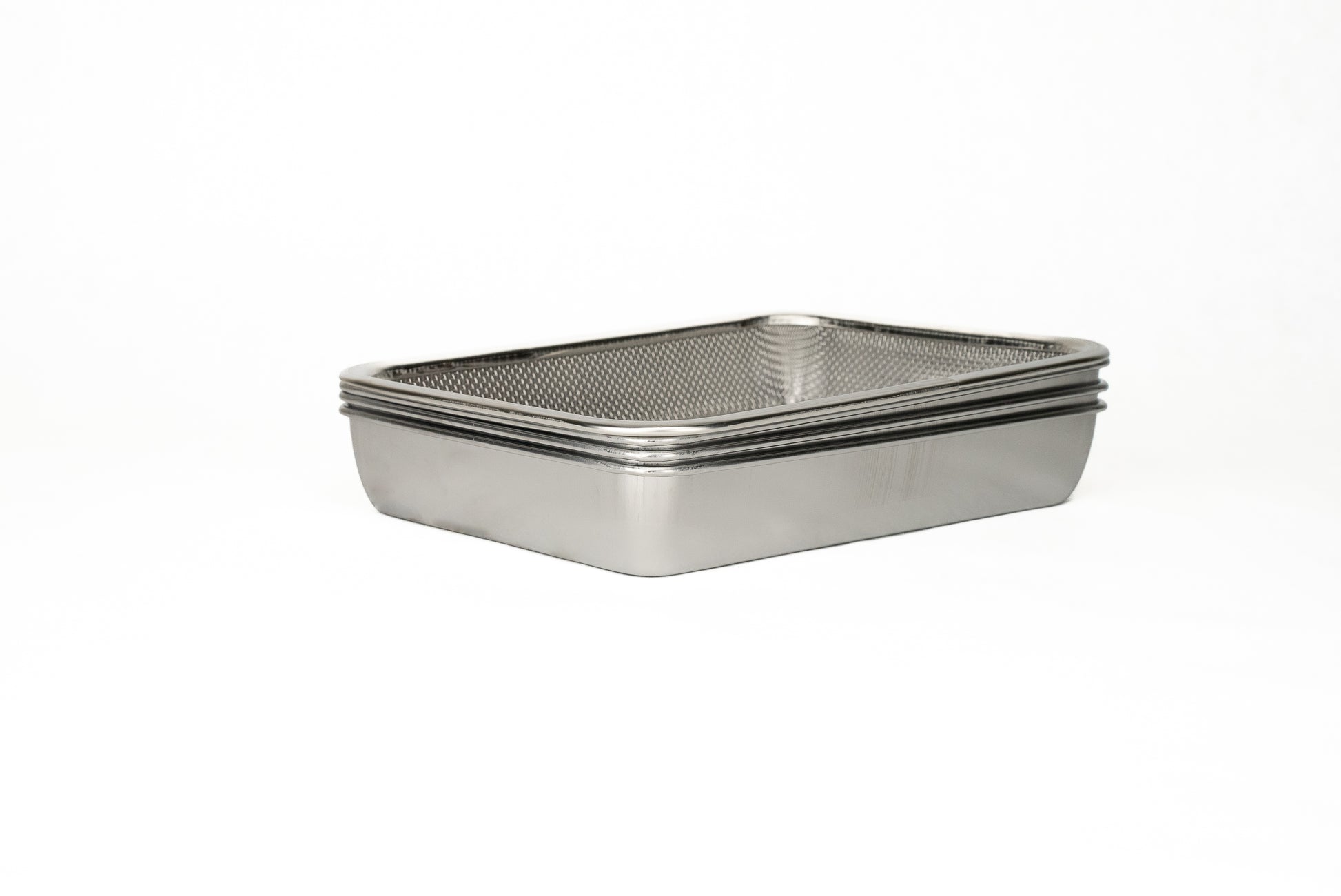 Arnest Stainless Steel Prep & Storage Pans with Strainer and Plastic Lids 7 piece Set from Arnest