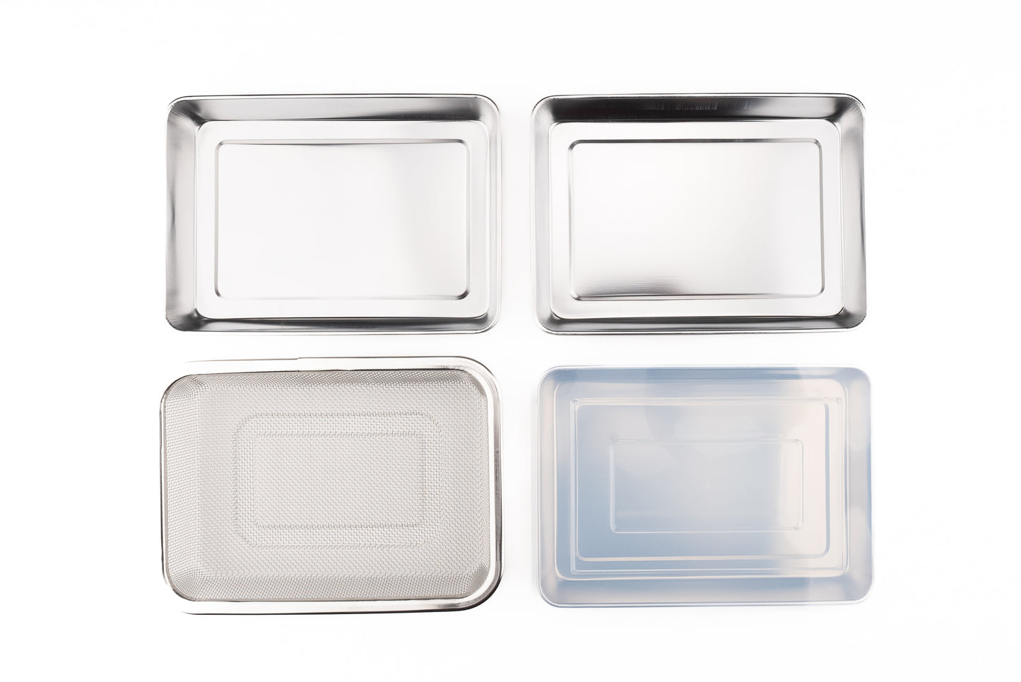 Arnest Stainless Steel Prep & Storage Pans with Strainer and Plastic Lids 7 piece Set from Arnest