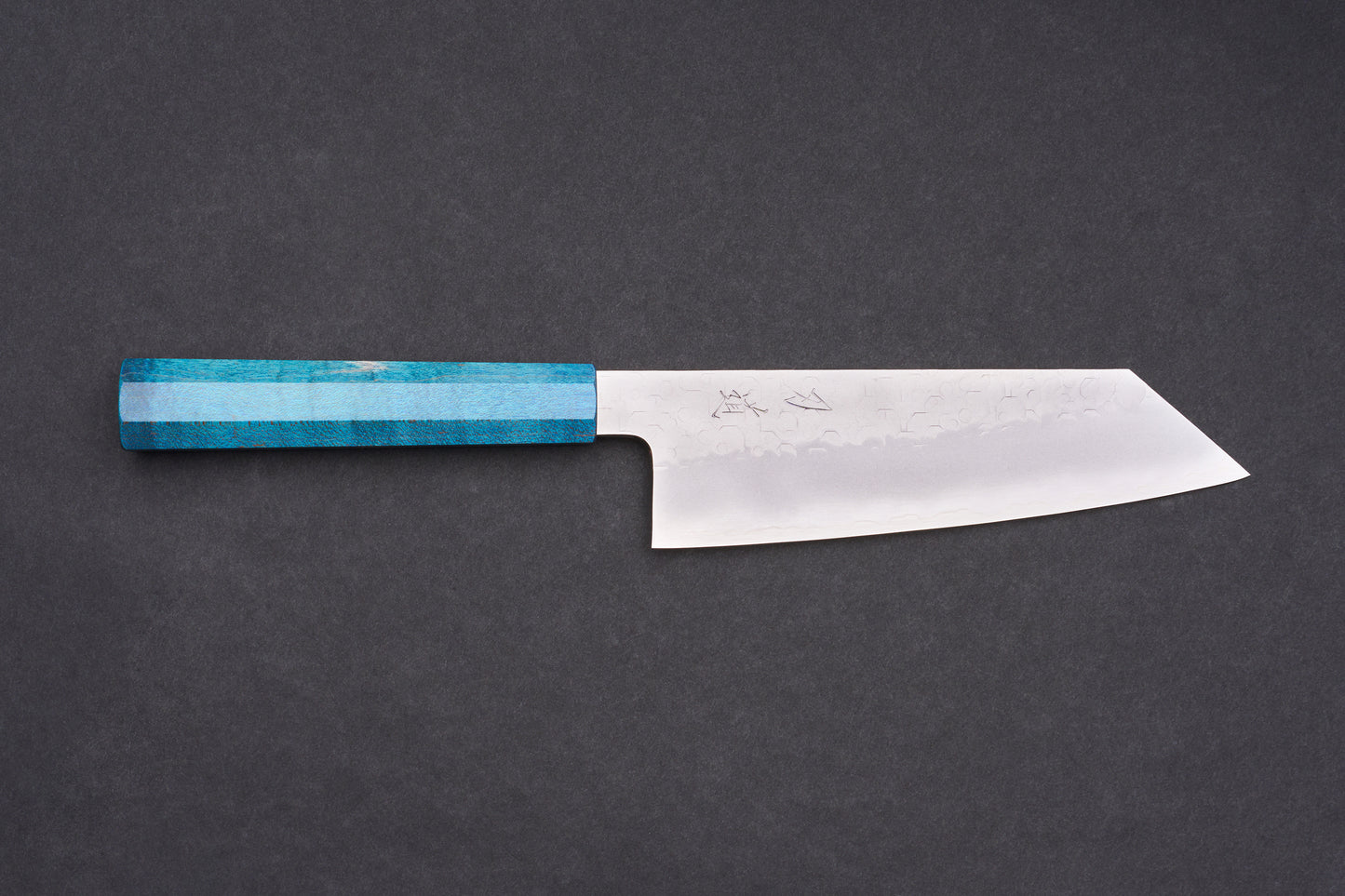 Blue Handle Hado Shiosai Bunka 180mm with Handpainted Saya Set