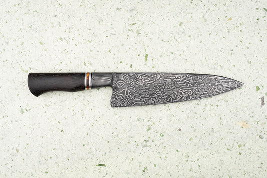 Black Cat Metal Damascus Gyuto "Maps"