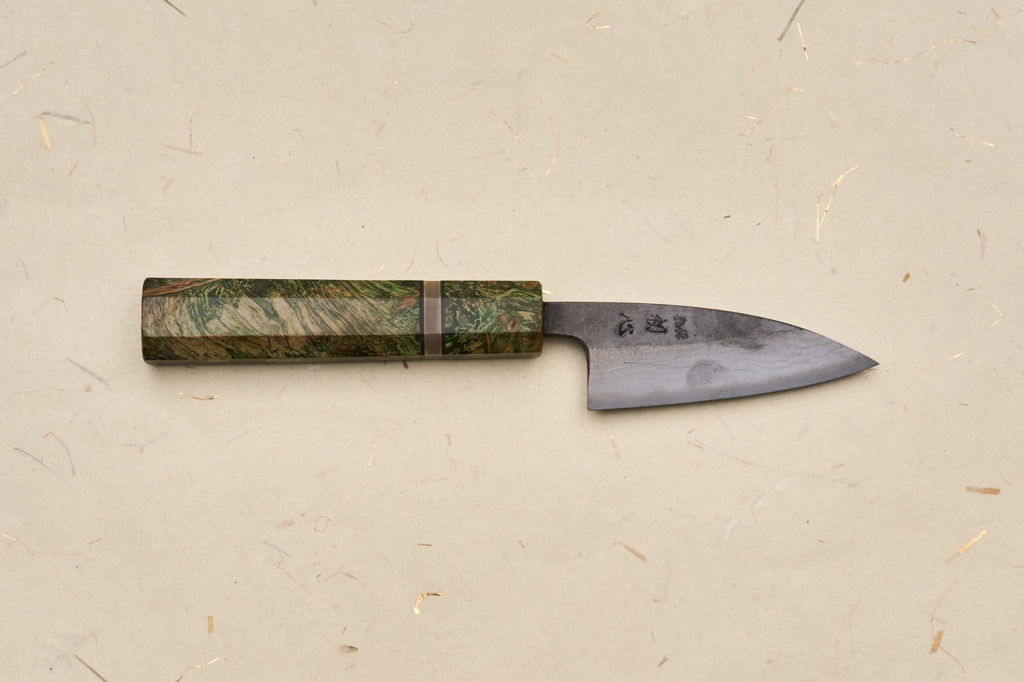 Custom Handle Hatsukokoro Kumokage Aogami Kurouchi Damascus Petty 80mm