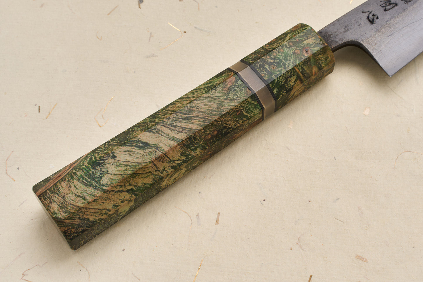 Custom Handle Hatsukokoro Kumokage Aogami Kurouchi Damascus Petty 80mm