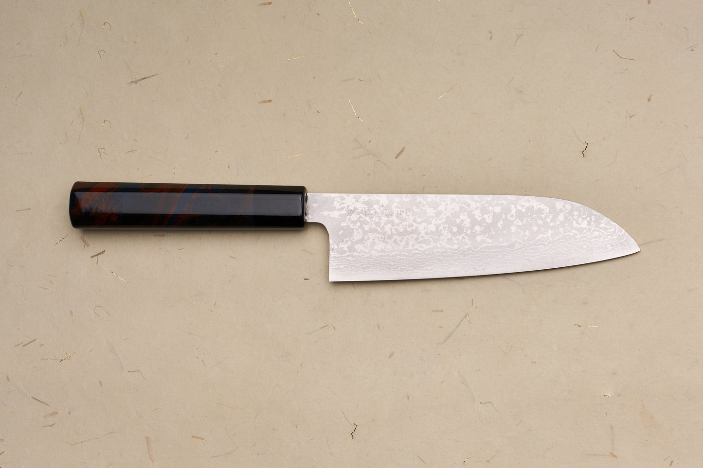 Custom Handle Makoto Kurosaki VG7 Suminagashi Santoku 165mm