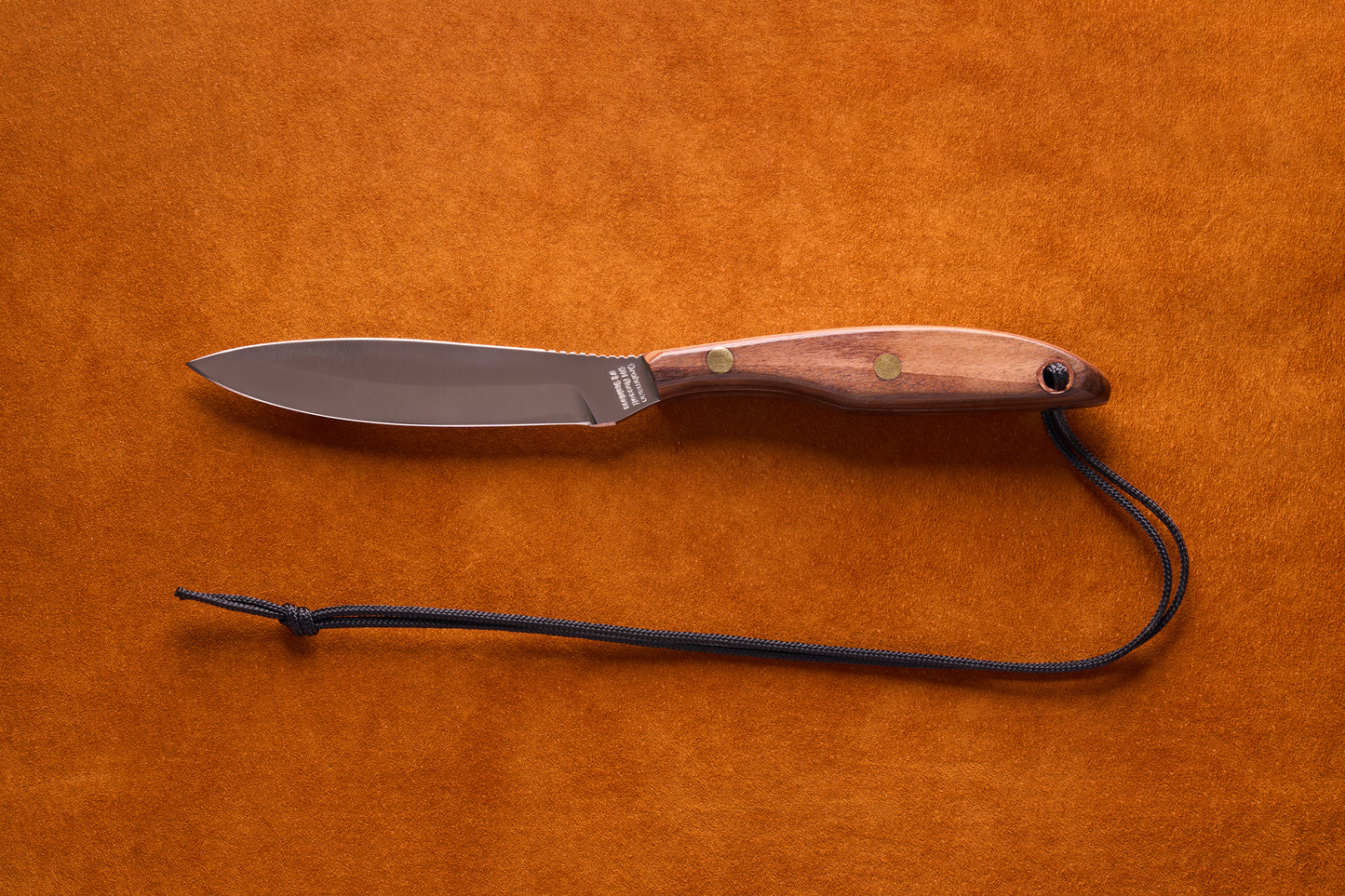 Grohmann D.H. Russell Belt Knife #2 Trout & Bird with Rosewood handle, regular sheath