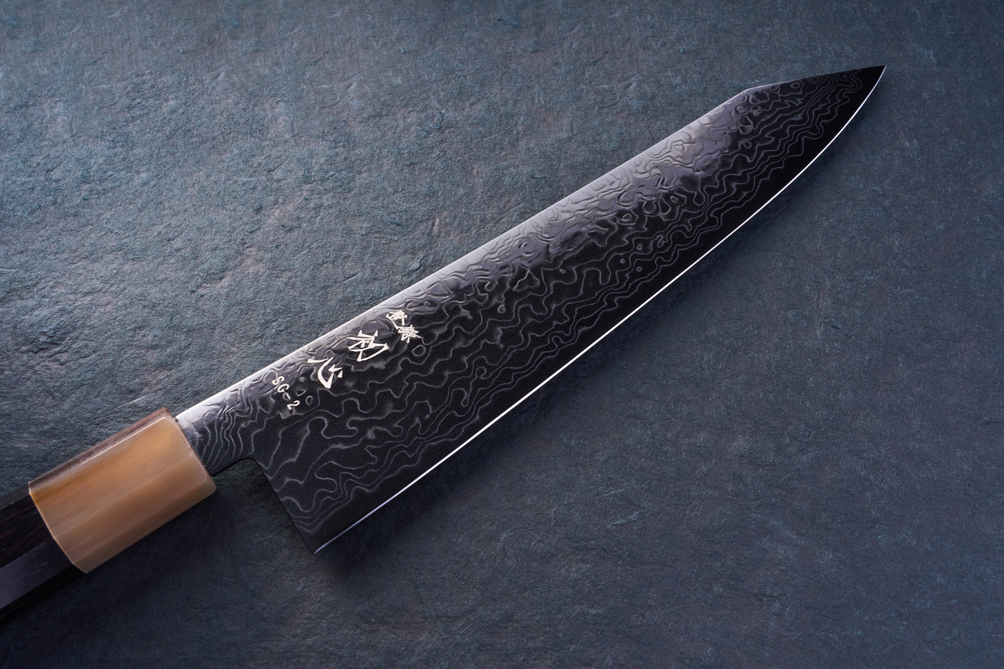Hatsukokoro Ryuhyo SG2 Damascus BLACK Kiritsuke Gyuto 210mm