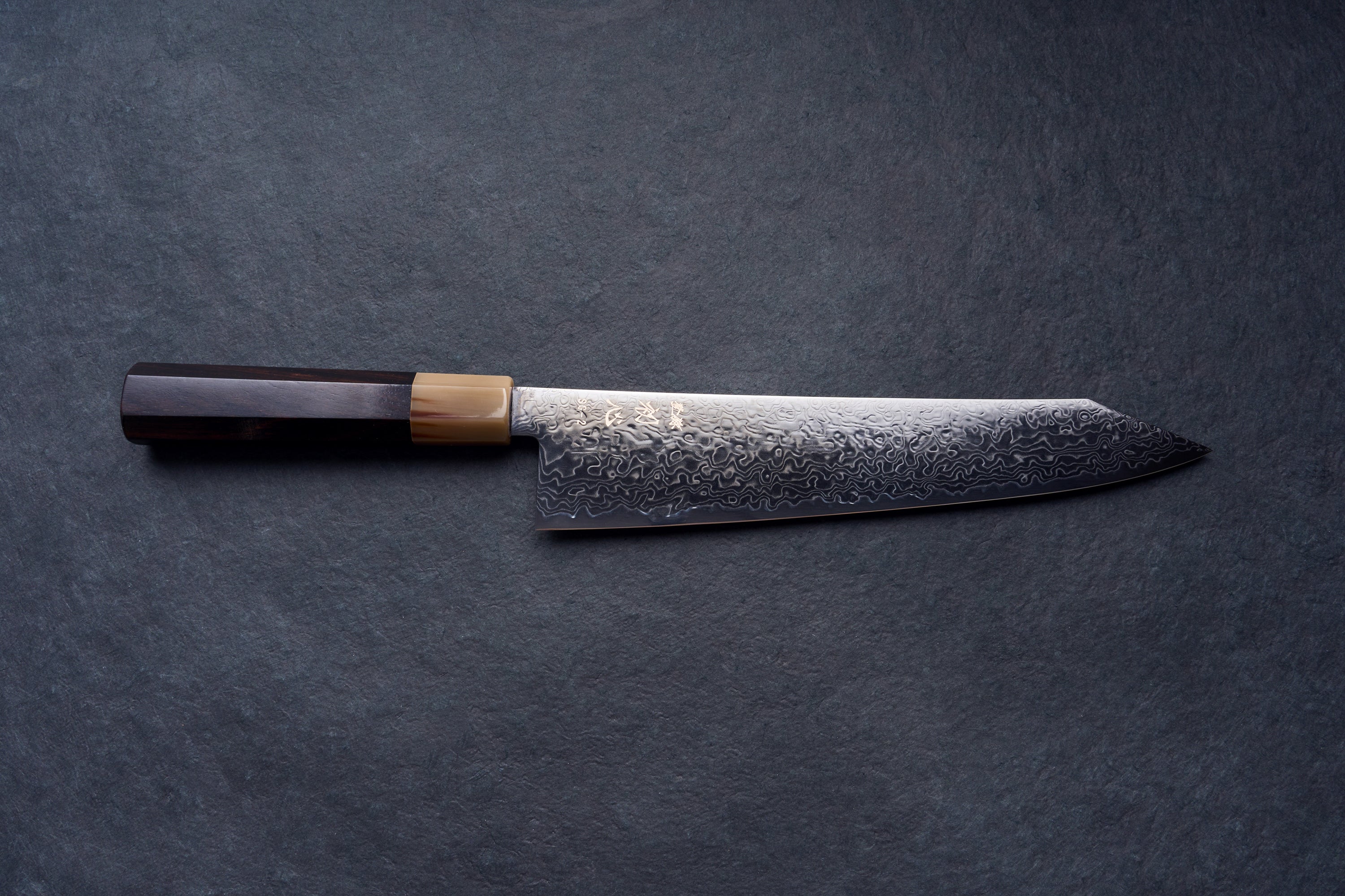 Hatsukokoro Ryuhyo SG2 Damascus BLACK Kiritsuke Gyuto 240mm