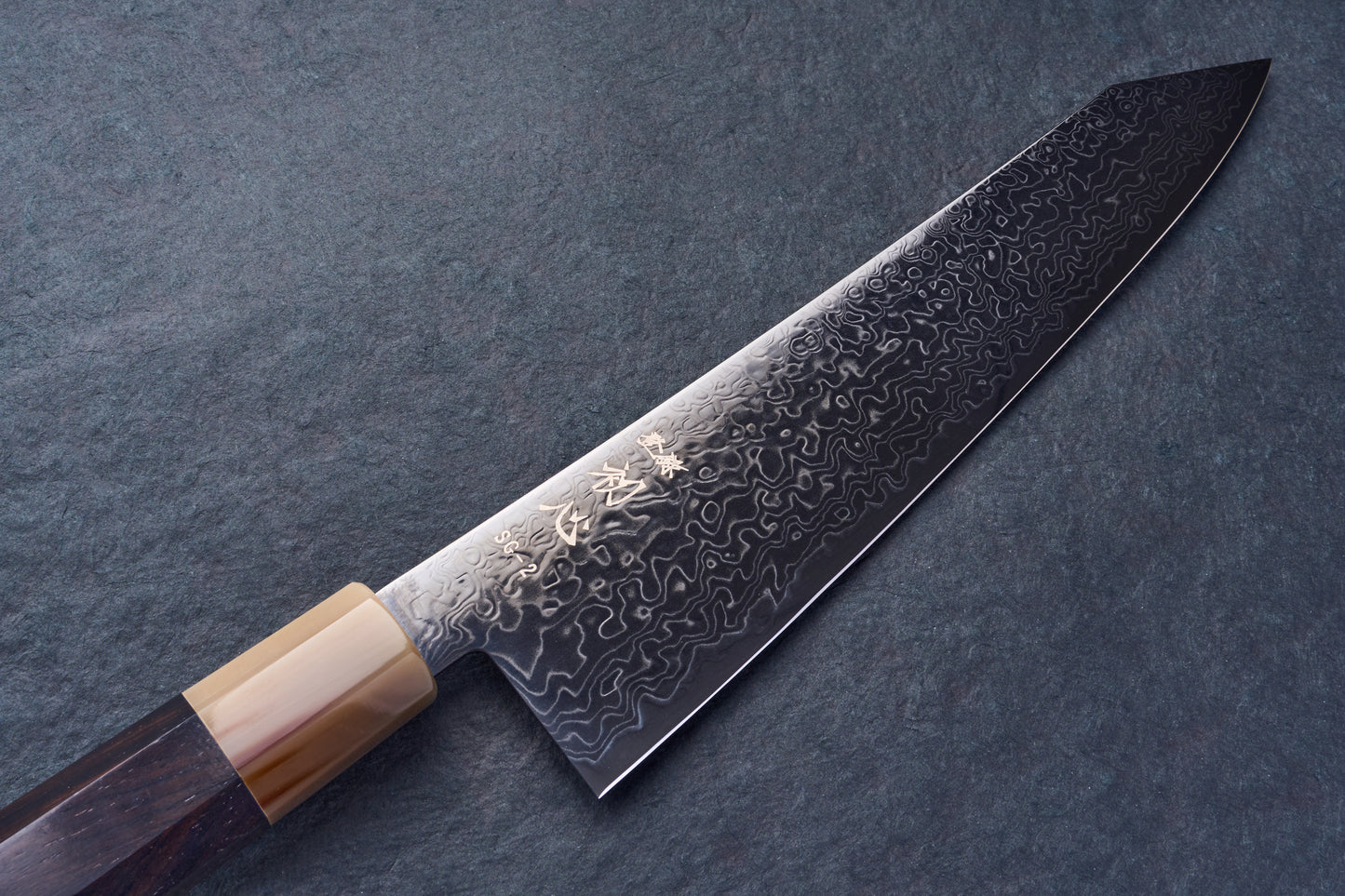 Hatsukokoro Ryuhyo SG2 Damascus BLACK Kiritsuke Gyuto 240mm