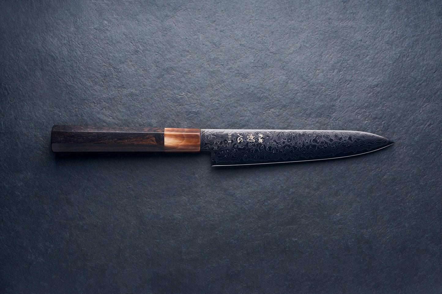 Hatsukokoro Ryuhyo SG2 Damascus BLACK Petty 150mm