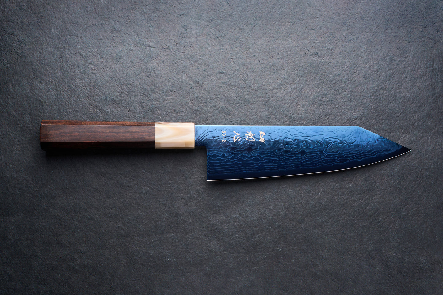 Hatsukokoro Ryuhyo SG2 Damascus BLUE Bunka 165mm
