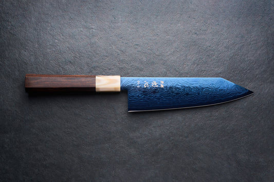 Hatsukokoro Ryuhyo SG2 Damascus BLUE Bunka 165mm