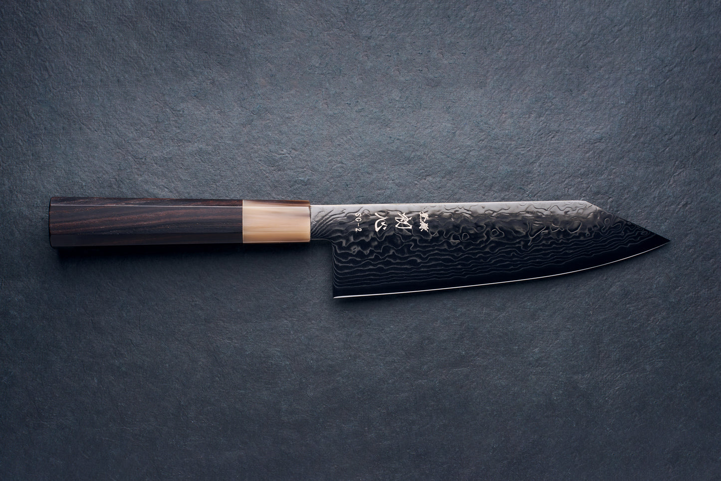 Hatsukokoro Ryuhyo SG2 Damascus BLACK Bunka 165mm