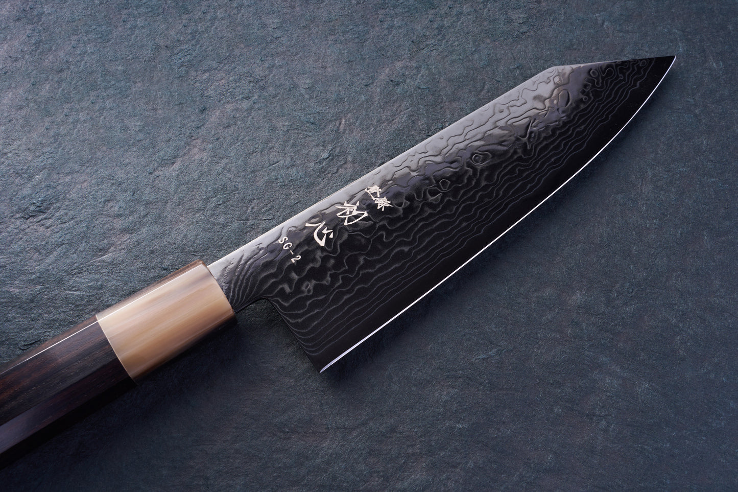 Hatsukokoro Ryuhyo SG2 Damascus BLACK Bunka 165mm