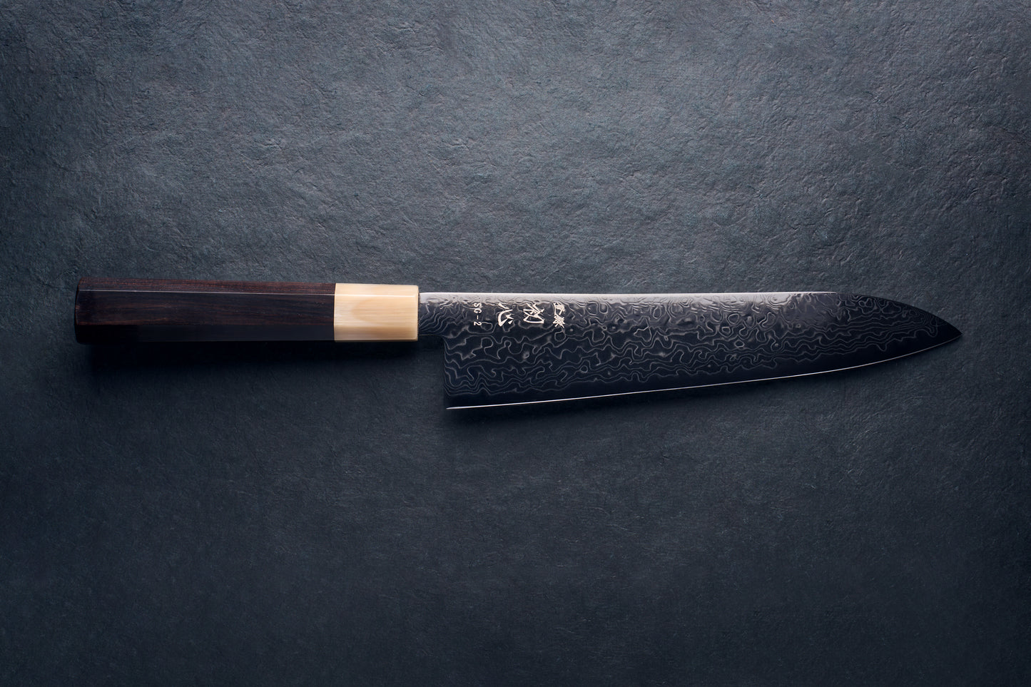 Hatsukokoro Ryuhyo SG2 Damascus BLACK Gyuto 210mm