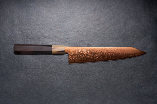 Hatsukokoro Ryuhyo SG2 Damascus COPPER Kiritsuke Gyuto 210mm