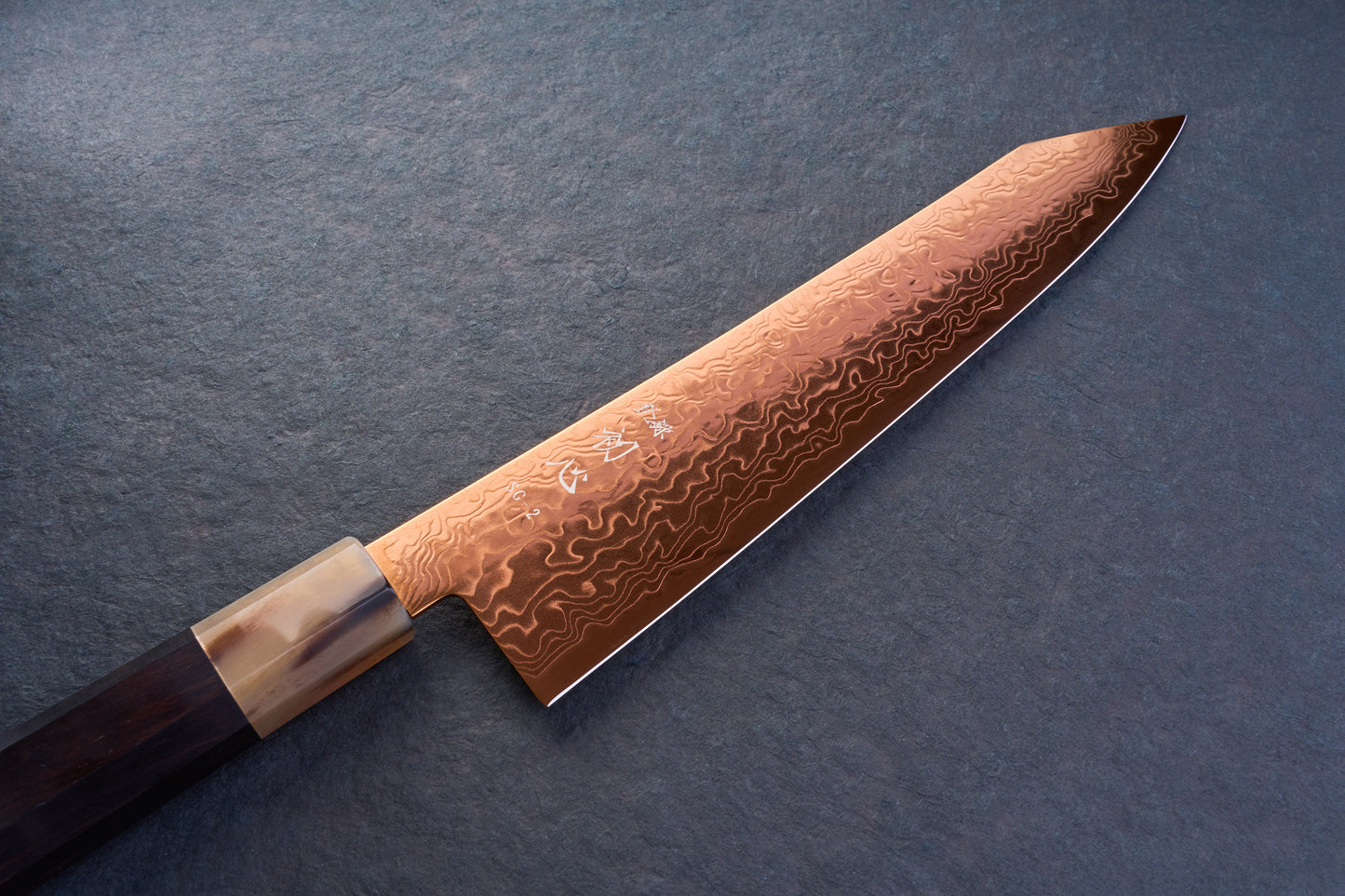 Hatsukokoro Ryuhyo SG2 Damascus COPPER Kiritsuke Gyuto 210mm