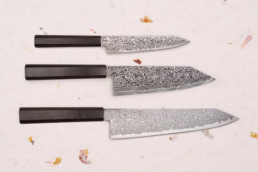 Hatsukokoro Ryuhyo SG2 Kurozome 3 Piece Knife Set