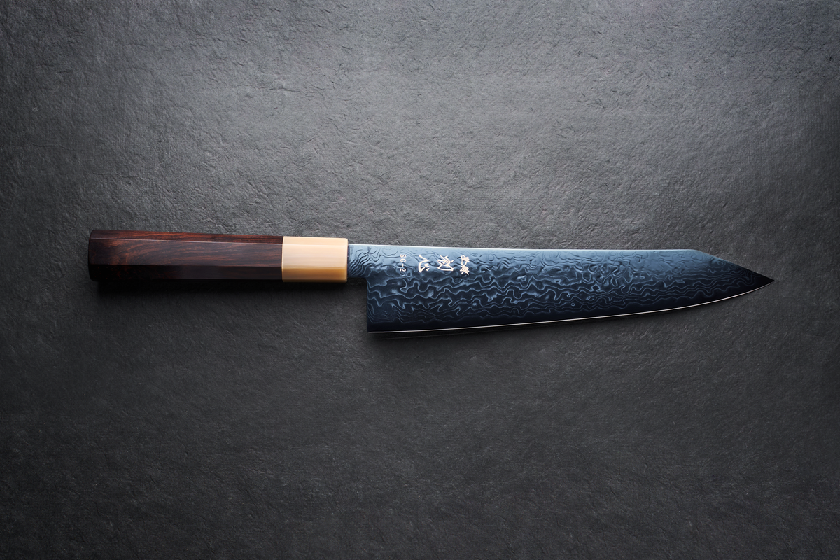 Hatsukokoro Ryuhyo SG2 Damascus BLUE Kiritsuke Gyuto 210mm