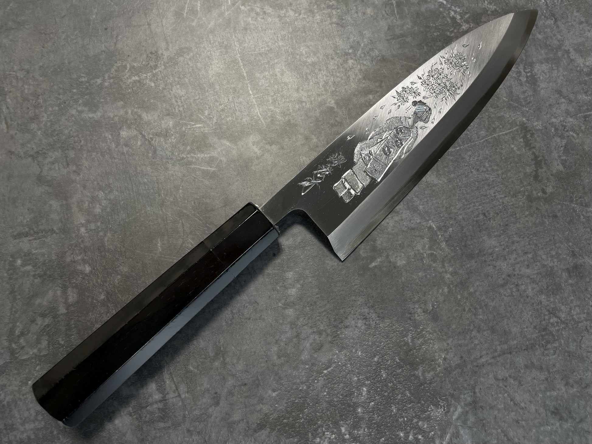 Sakai Takayuki Michiko Special Engraved Deba 210mm "Maiko Geisha" from Sakai Takayuki
