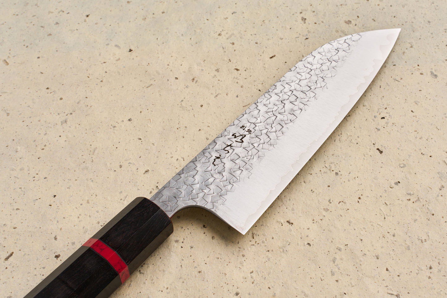 ICHIE x Shibata Knives SG2 Tsuchime Santoku 165mm