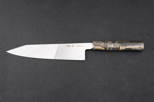 Ikeda Yoshikazu Shiroichi Mizu Honyaki Kyomen Fuji Hamono Kiritsuke Gyuto 240mm