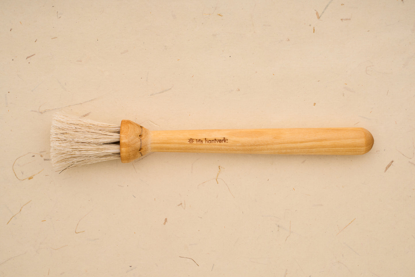 Iris Hantverk Round Pastry Brush with a wooden handle and natural bristles, ideal for precise baking tasks, handmade by skilled artisans.