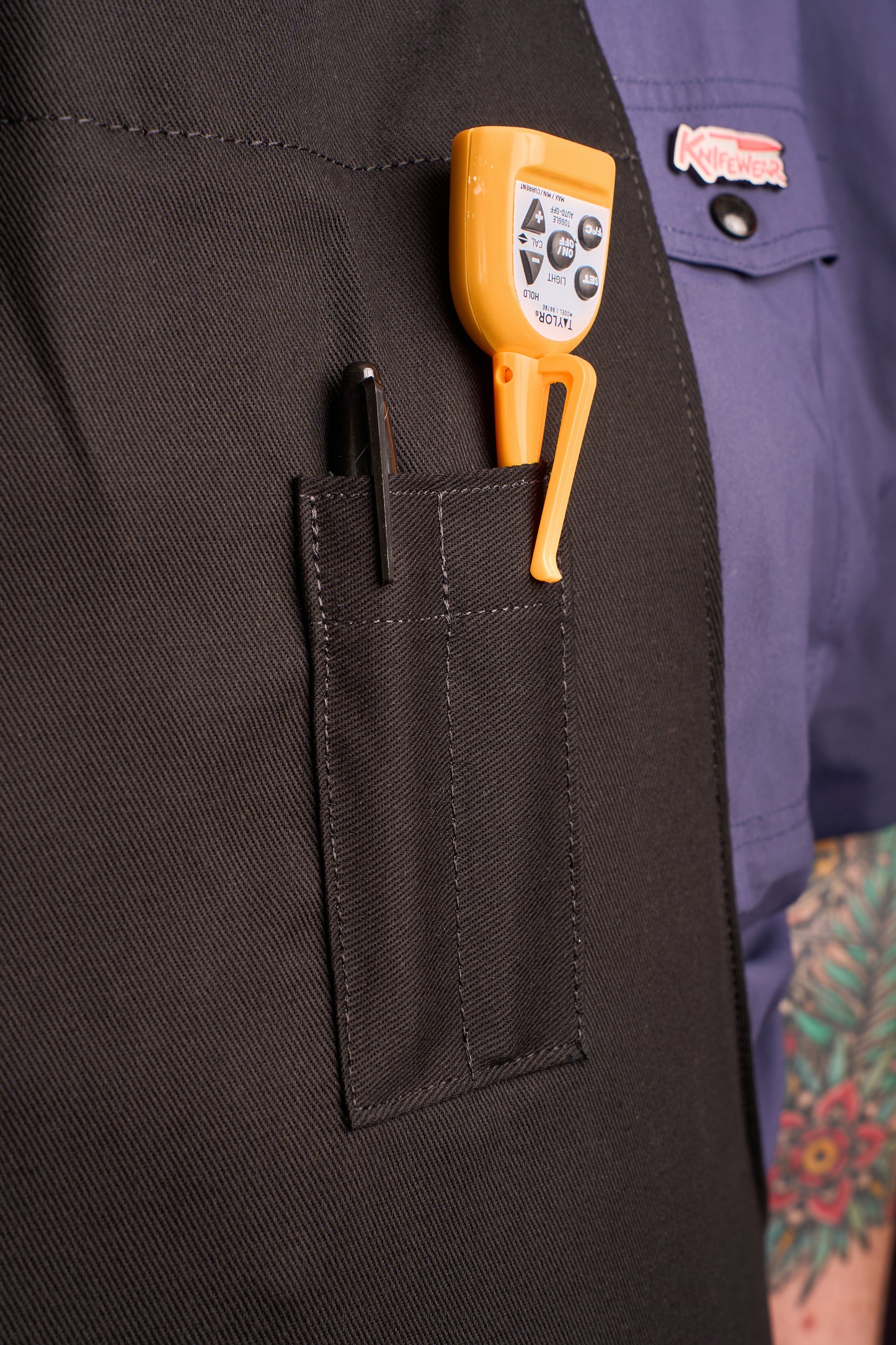 Tablier Knifewear Good-As - Sergé de coton noir